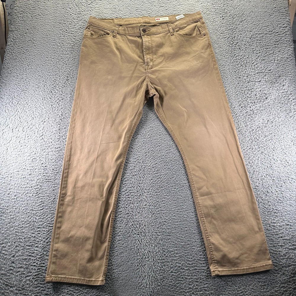 Wrangler Jeans Mens 40x30 Brown Cotton Denim Straight‎ Stretch Slim Workwear
